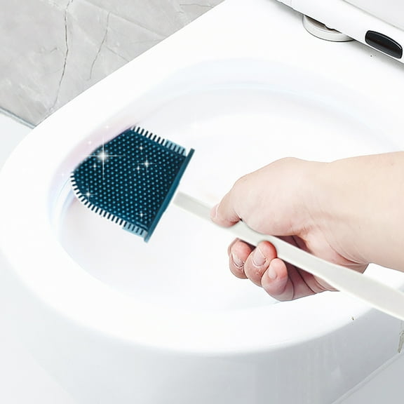 S-Shaped Toilet Brush and Holder Set - Deep Cleaning Toilet Bowl Scrubber - Ergonomic Long Handle Bathroom Cleaning Tool Set TOPLIU