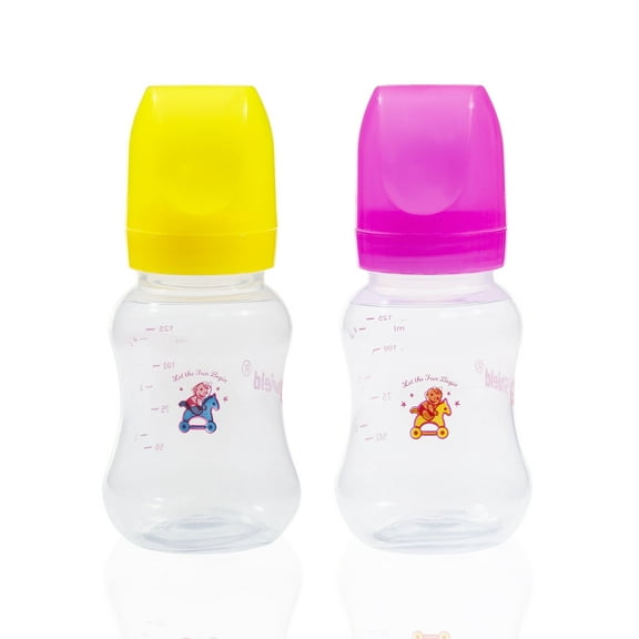 S Shield Baby Classic Feeder with Silicone and Slow-Flow Nipple with Travel Caps, Made with Polypropylene and BPA FREE, 3 + Months bottles (2 Packs) 4.5 Ounce