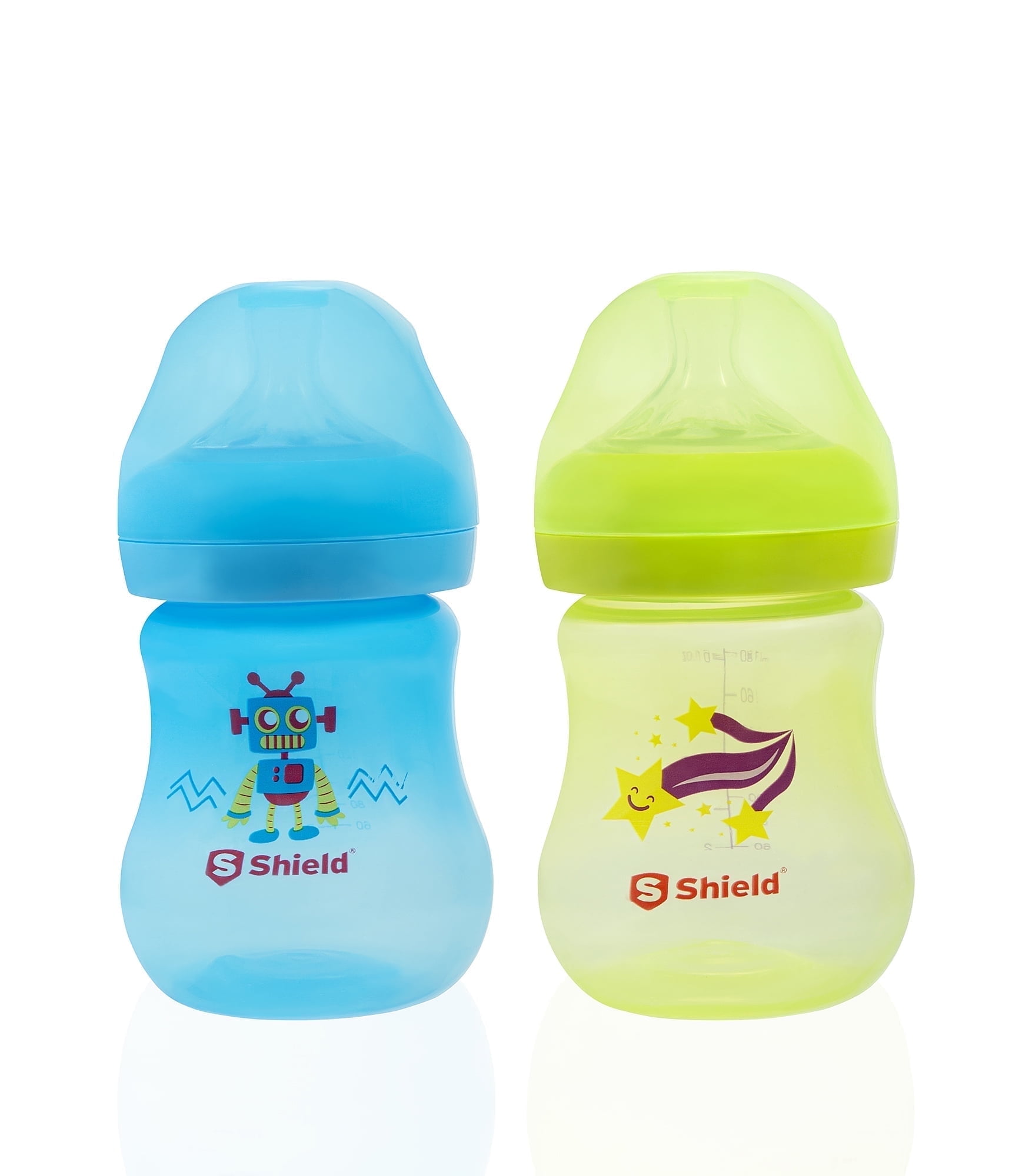 S Shield Baby Crystal Feeding Bottles Slow Flow Breast-Like Nipple