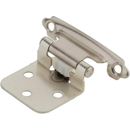 S Silverline Brushed Satin Nickel Self Closing Cabinet Hinges with 54mm Radius 10 Pack