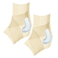 thumbnail image 1 of S Size Beige Lightweight Ankle Support Brace 1 Pair Breathable Silicone Padded Ankle Compression Wrap for Sports Running Yoga Sprain Recovery, 1 of 5