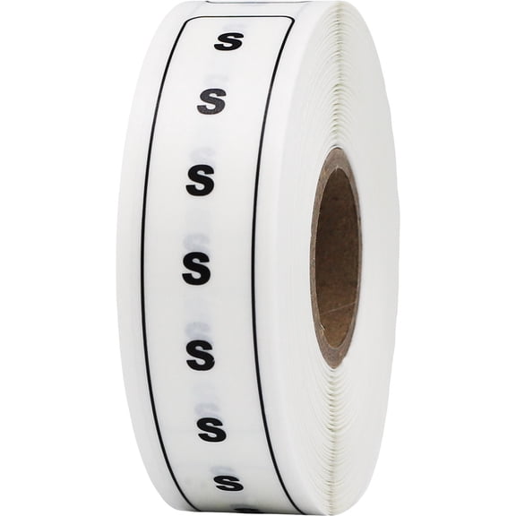 S Size Strip Labels – Clothing Size | 0.75 x 5″ Rectangle - 200 Pack