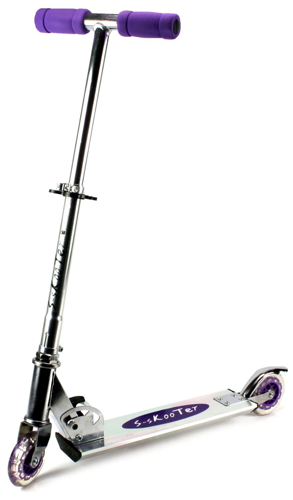 S-Skooter Children's Two Wheeled Metal Toy Kick Scooter w/ Adjustable Handlebar Height, Rear Fender (Purple) - Walmart.com
