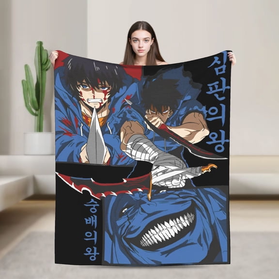 S-Solo L-Leveling Anime Soft and Lightweight for Couch Sofa and Bed Flannel Blanket