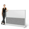 Stand Up Desk Store Modular Wall Room Divider - 53x70 Inch Starter Partition With Whiteboard, Acrylic & Sound Panels