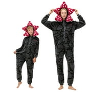 ARTECHMAN S-Strangers Things Demogorgon Fleece Onesie, Hooded Christmas Pajamas - Cozy Holiday Gift & Themed Loungewear