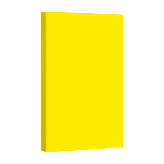 Bright Color Card Stock - 65lb Cover - 8 1/2" x 5 1/2" (Half Letter Size) - 50 Sheets Per Pack (Yellow)