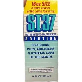 S.T.37 First Aid Antiseptic Oral Pain Reliever Liquid Solution 16oz, 3-Pack