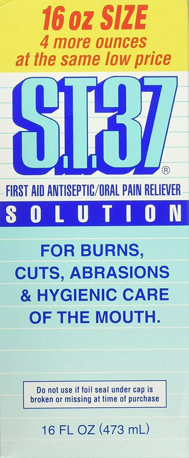 S.T.37 First Aid Antiseptic Oral Pain Reliever Liquid Solution 16oz, 3