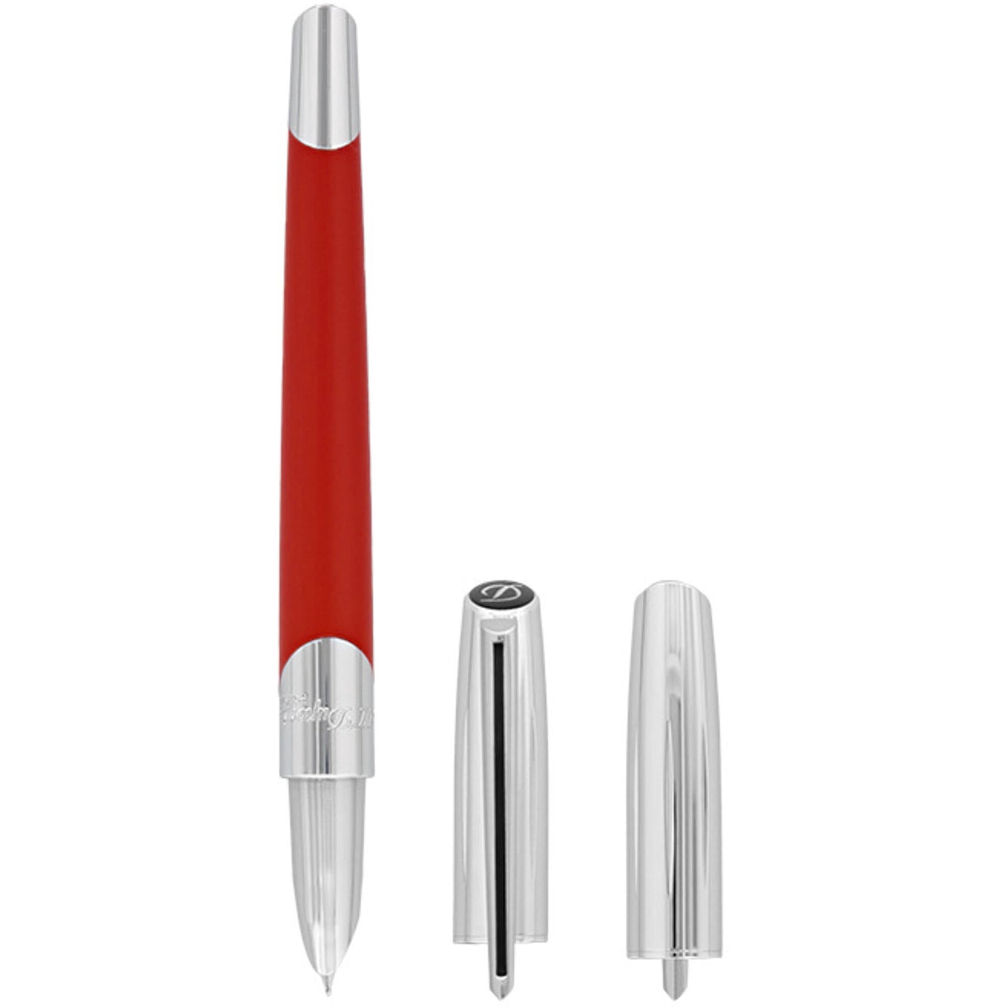S.T. Dupont DP400739 Defi Millenium Red and Chrome Fountain Pen