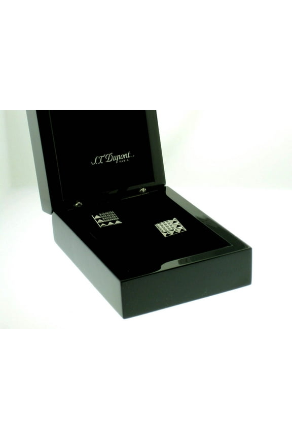 Stainless Steel Cufflinks with 32 Diamonds