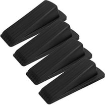 S&T INC. 4.8-Inch Rubber Doorstop Non-Slip Black 4 Pack