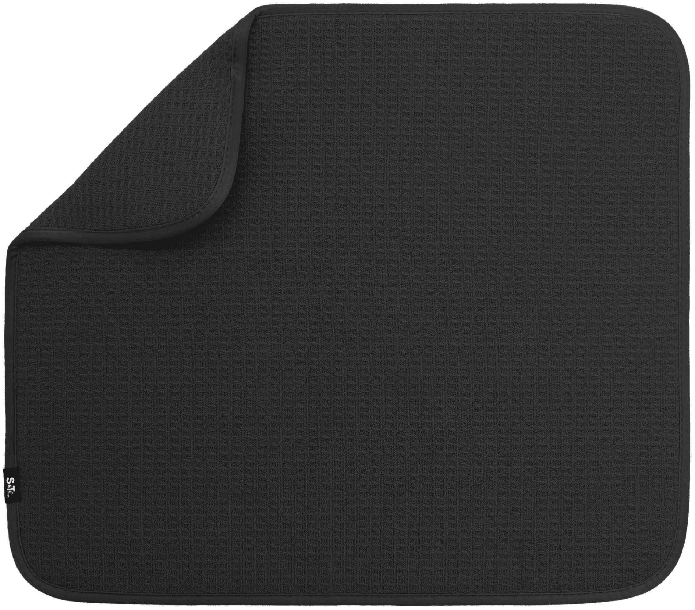 Black Reversible Microfiber Dish Drying Mat 16 x 18 Inch