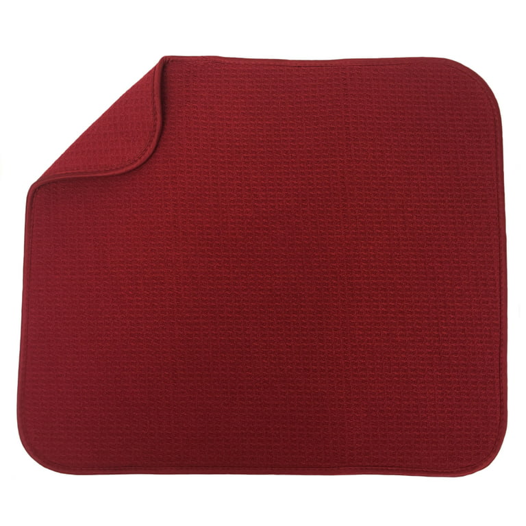 Unique Bargains Kitchen Silicone Dish Drying Mat Set Under Sink Drain Pad  Heat Resistant Red 8.5 x 6 x 0.24 inch 