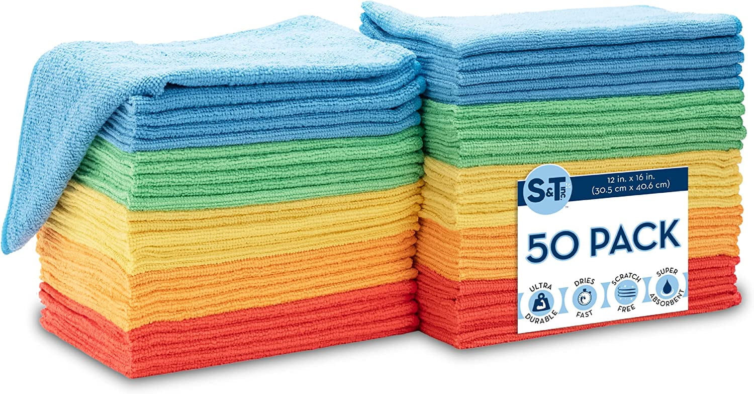 SUGARDAY Microfiber Cleaning Cloth Towels 15 Pack Reusable Dust