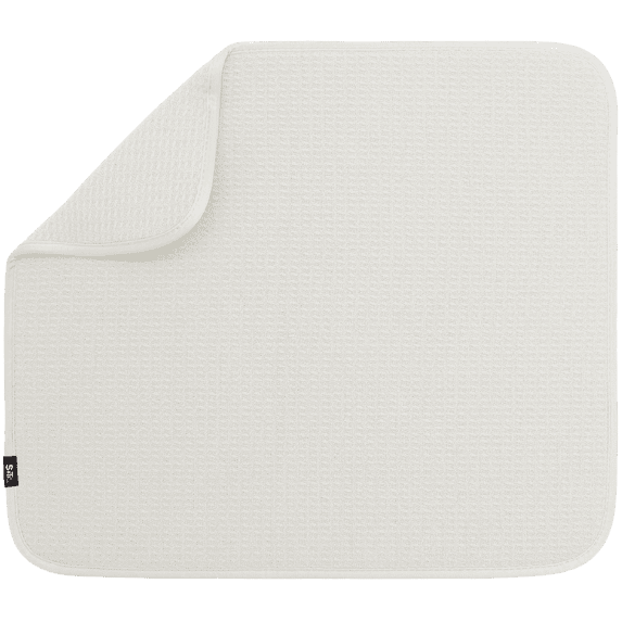 S&T INC. Dish Drying Mat XL, 18” x 24”, Absorbent Microfiber Kitchen Counter Mat, Dish Drying Pad for Dishes, Utensils, Pots and Pans, Extra Large, Cream