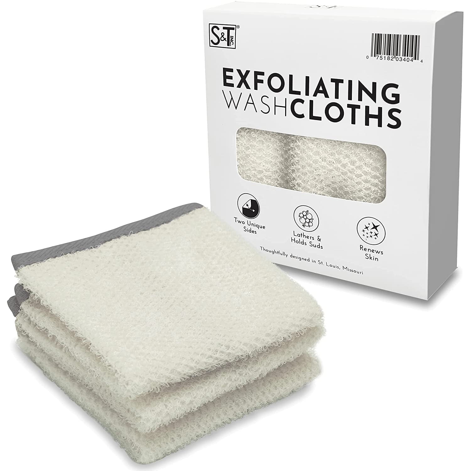 Set of 3 Waffle Washcloths in Size of 9x9 Inches, Organic Cleaning