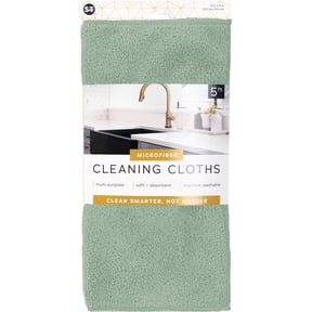 S&T INC. Microfiber Cleaning Cloths, 5 Pack, Multi-Purpose Cloths, 12 in. x 12 in., Assorted Colors