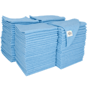 SCHROEDER & TREMAYNE S&T INC. Microfiber Cleaning Cloths Reusable and Lint-Free Towels for Home, Kitchen and Auto, 11.5" x 11.5", 25 Pack, Light Blue