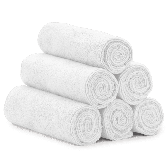 S&T INC. Microfiber Gym Towels, Yoga Towel for Home and Gym Bag, 16 inch x 27 inch, 6 pack, White