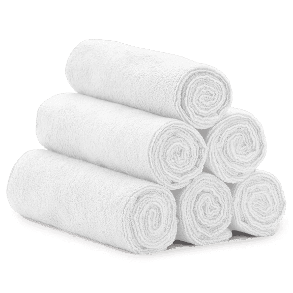 S&T INC. Microfiber Gym Towels, Yoga Towel for Home and Gym Bag, 16 inch x 27 inch, 6 pack, White