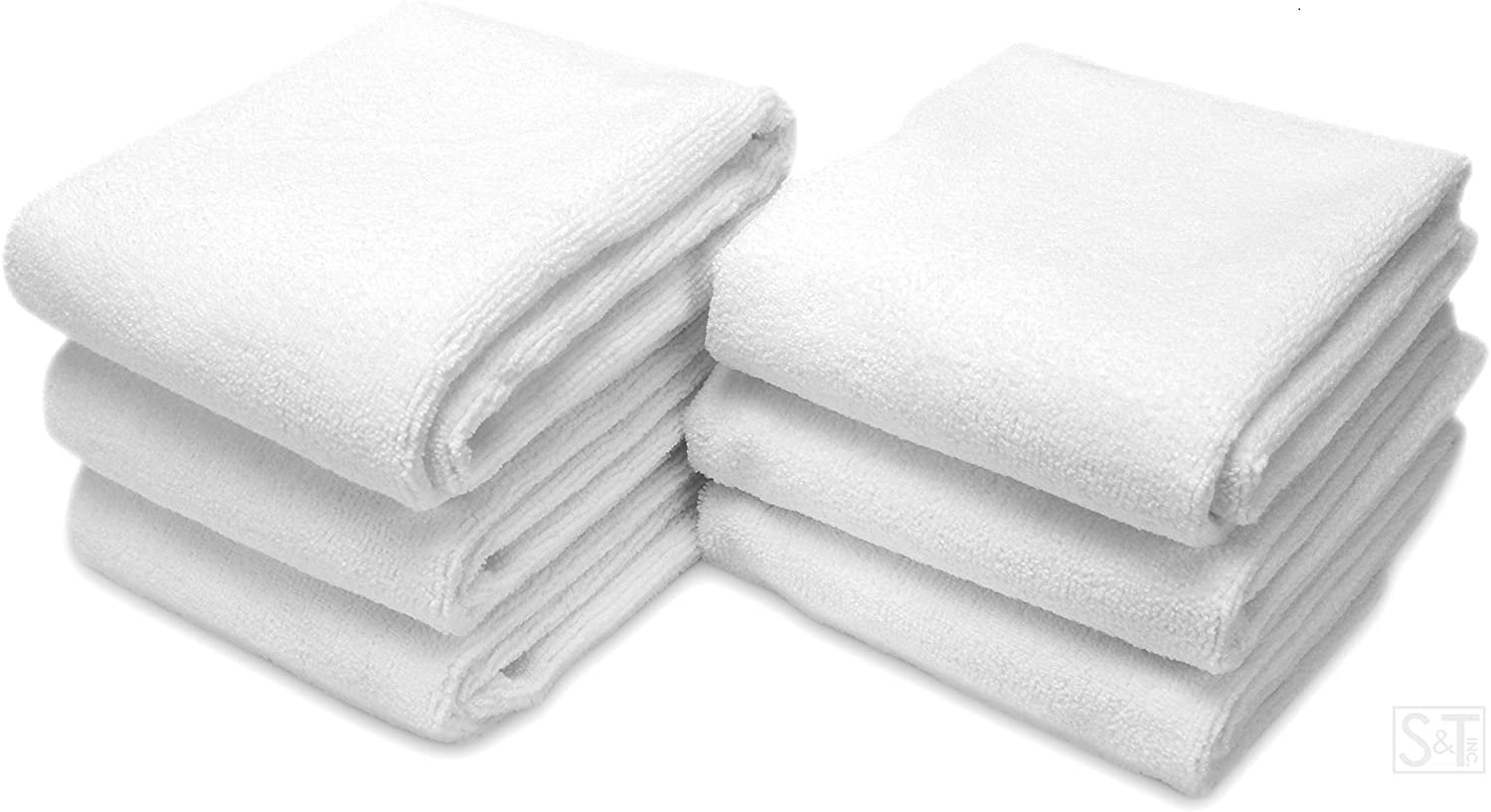 S&T INC. Microfiber Gym Towels for Sweat, Yoga Sweat Towel for Home Gym, Microfiber  Workout Towels for Gym, Grey, 16 Inch x 27 Inch, 6 Pack 