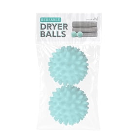 S&T INC. Plastic Laundry Dryer Balls, Reusable, Assorted Colors, 2.5 inch Diameter, 2 Pack