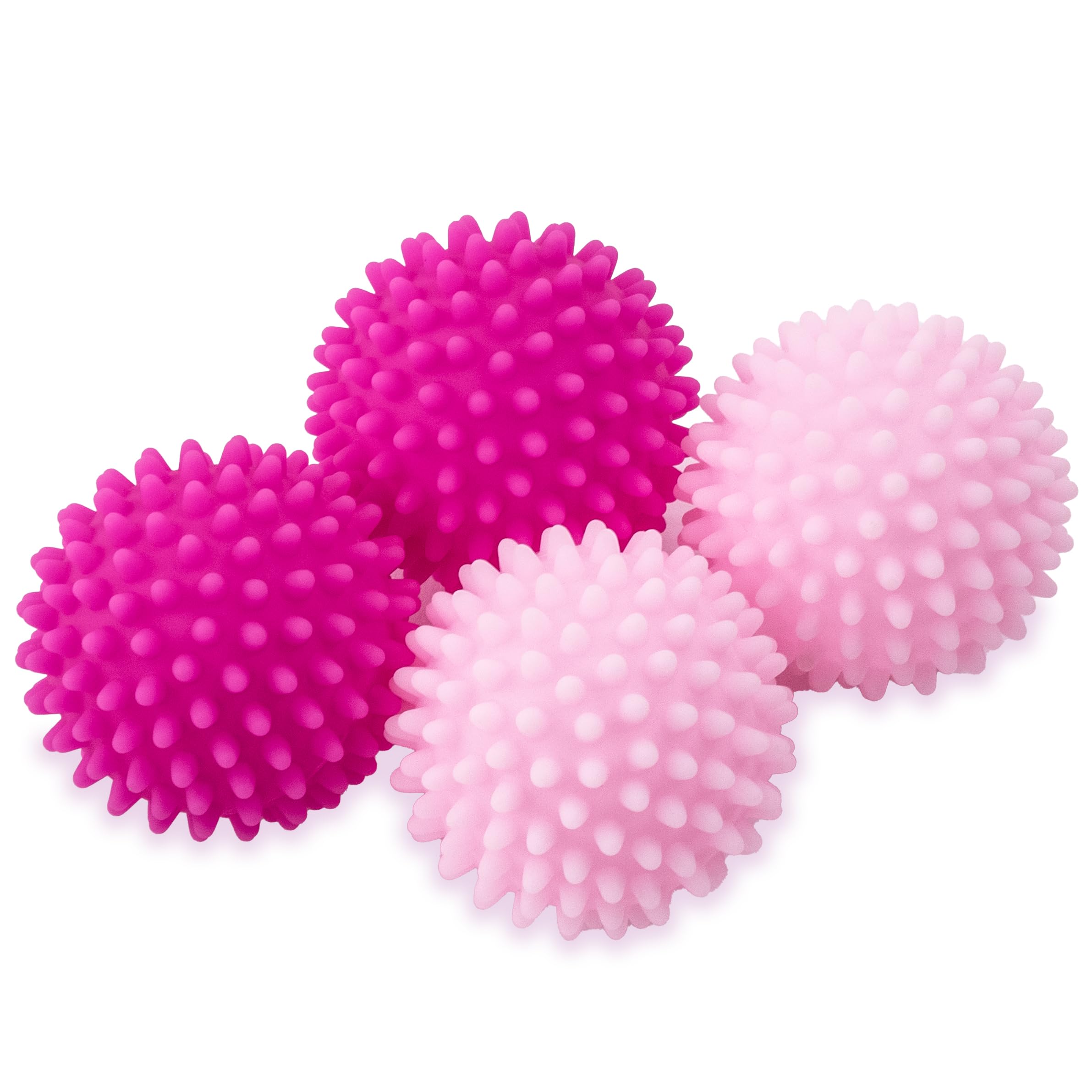 S&T INC. Reusable Dryer Balls, Fabric Softener for Laundry, Pink, 2.5 in, 4 Pack