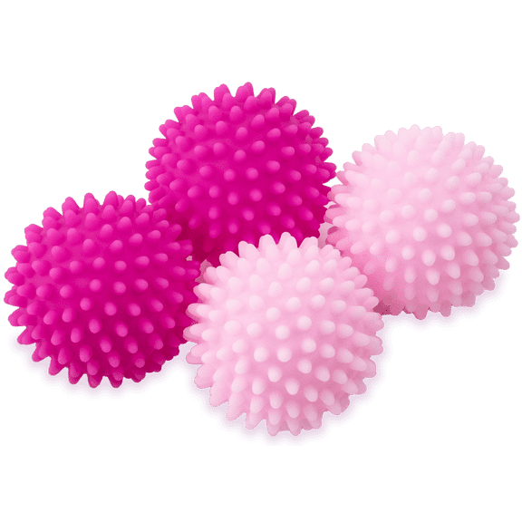 S&T INC. Reusable Laundry Dryer Balls, Soften and Fluff Laundry, Pink, 2.5 in, 4 Pack