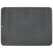 Grand Fusion Gray Dish Drying Rack with Ultra Absorbent Microfiber Mat,  Light Gray 20x 15.5x 6