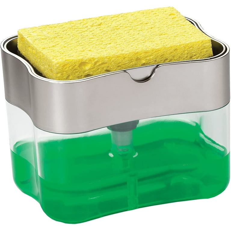 S&T INC. Dish Soap Dispenser and Sponge Holder for Kitchen Sink