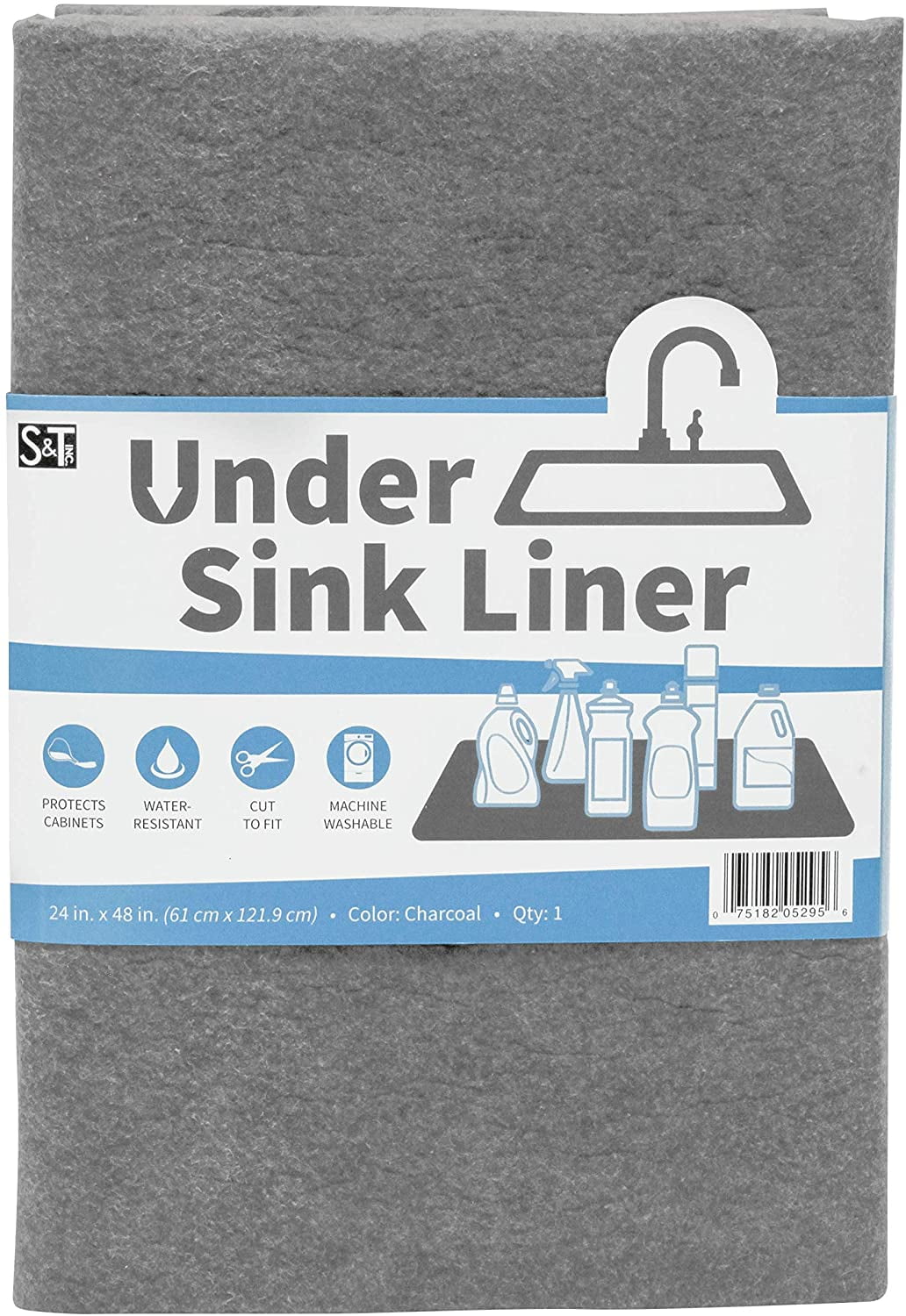 AiBOB Waterproof Under Sink Mat, Absorbent Quick Dry Sink Liners Protect  Cabinets, Durable Shelf Liners, Slip Resistant and Non-Adhesive, 24X36,  Black