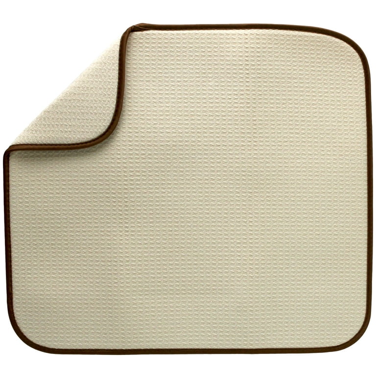 Schroeder and Tremayne Reversible Microfiber Dish Drying Mat, Cream