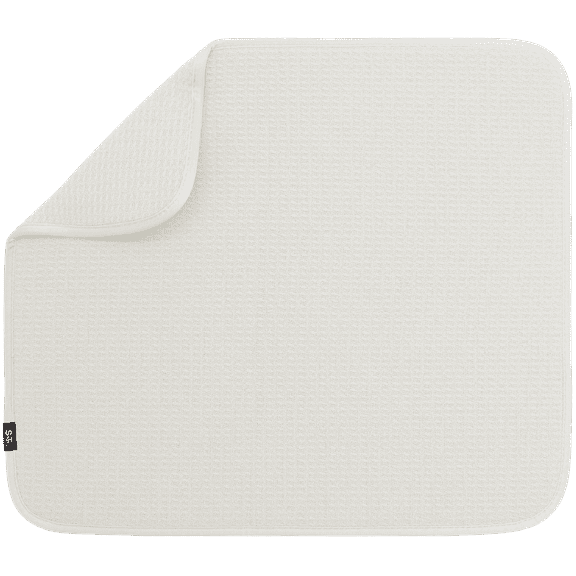 S&T INC. Dish Drying Mat, 16” x 18”, Absorbent Microfiber Kitchen Counter Mat, Dish Drying Pad for Dishes, Utensils, Pots and Pans, Large, Cream