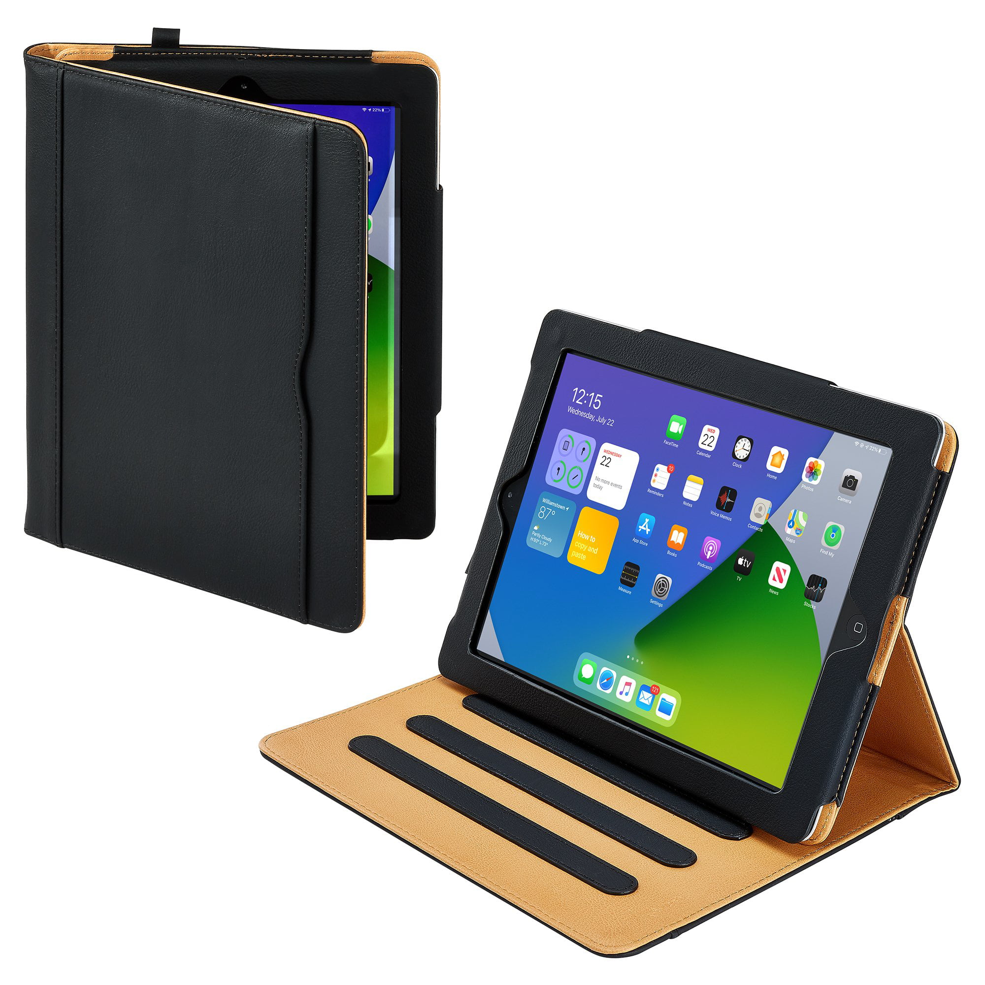 for Apple iPad 10.2 (9th Gen) - Brown Squared Rotating Stand Cover Case Pouch