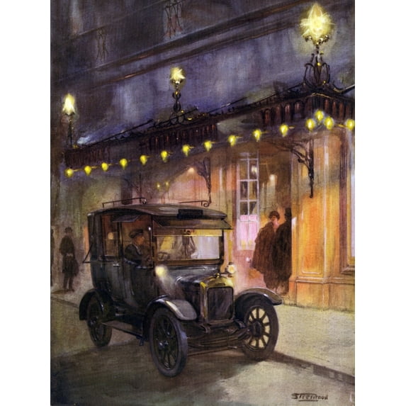 S Teerwood. The Taxi-Cab Poster Print By Mary Evanspeter & Dawn Cope Collection (24 X 36)
