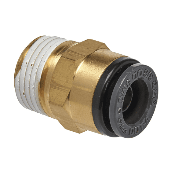 S.U.R.&R. STRAIGHT MALE CONNECTOR 3/8" TUBE X 3/8" NPT (2)