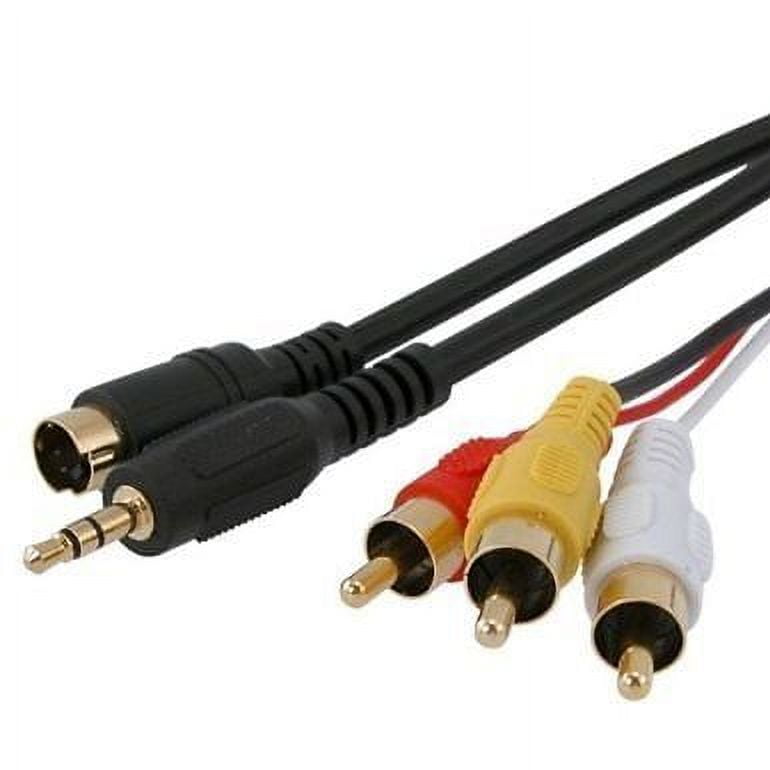 Wires Output Composite Connector Input: S-Video + 3.5mm Audio to 3-RCA ...