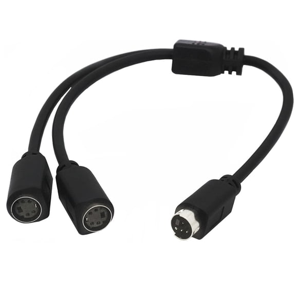 S-Video 4 Pin DIN Y Splitter Cable S-Video Male to 2 Female Y Splitter Extension Adapter Cable for Receiver Monitors