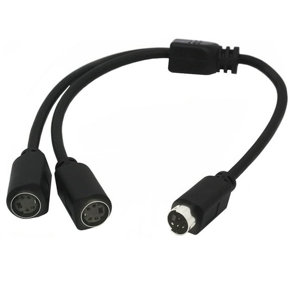 S-Video 4 Pin DIN Y Splitter Connectors Cable S-Video 1 Male to 2 Female Din Plug Extension Splitter Y Cable for TVs