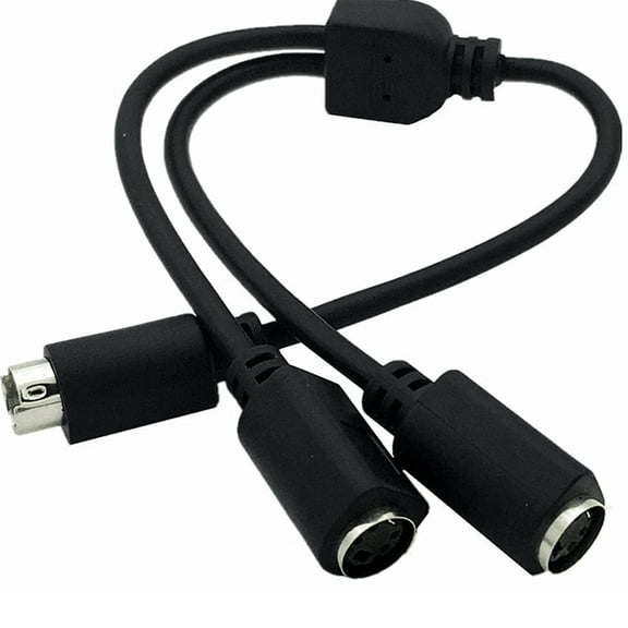 S-Video 4 Pin Mini DIN Y Splitter Connectors Cable Male to 2 Female Extension Adapter Cable Video Connectors Splitter