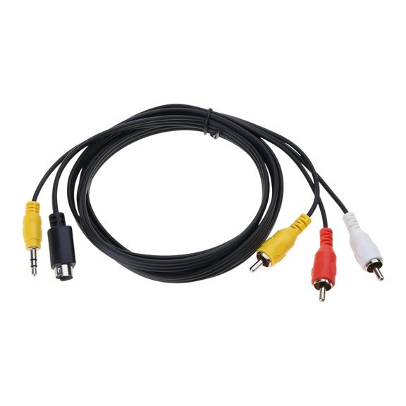 180cm S-Video 4Pin With 3.5mm Stereo Sound Male Plug To 3RCA Male Composite Adapter Cable Connector for PC To HDTV