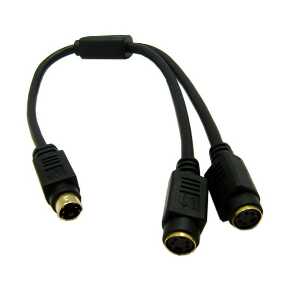 S-Video Y Splitter 1 Male to 2 Female Cable (1ft)