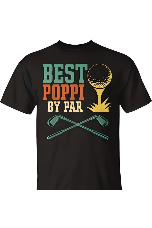 S Vintage Best Poppi By Par Disc Golf Dad Fathers Papa T-Shirt