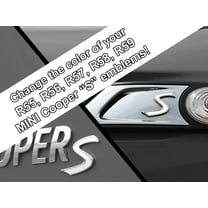 S Vinyl Decal Insert Replacements for MINI Cooper S 2nd Gen R55 R56 R57 R58 R59 Scuttle and Rear Emblem - Choose Color - [WHITE]