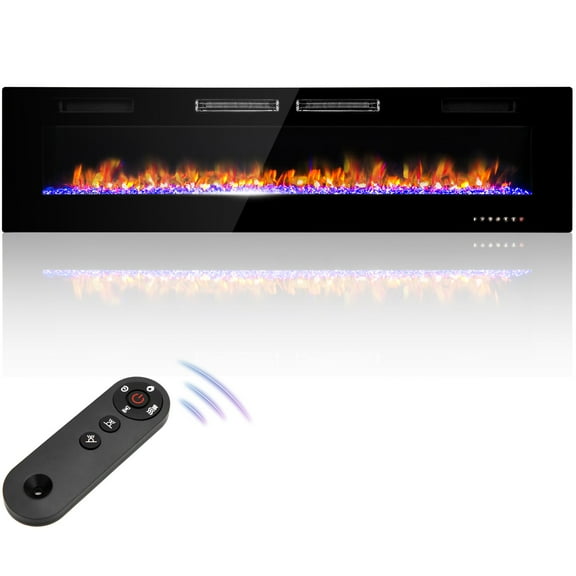 S&W 72 inch Electric Fireplace,Recessed Wall Mounted Fireplace Insert,Ultra-Thin Linear Fireplace