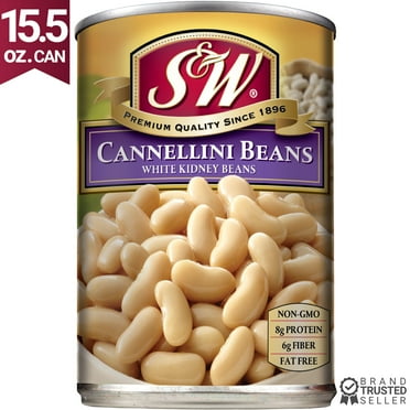 S&W Cannellini Beans - White Kidney Beans - 15.5 oz. Can