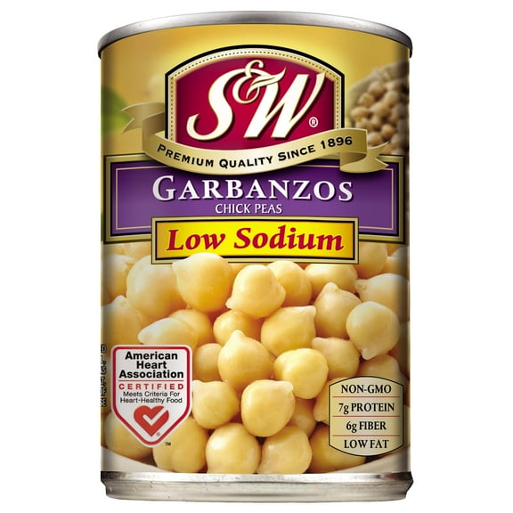 S&W Garbanzo Beans - Low Sodium - 15.5 oz. Can