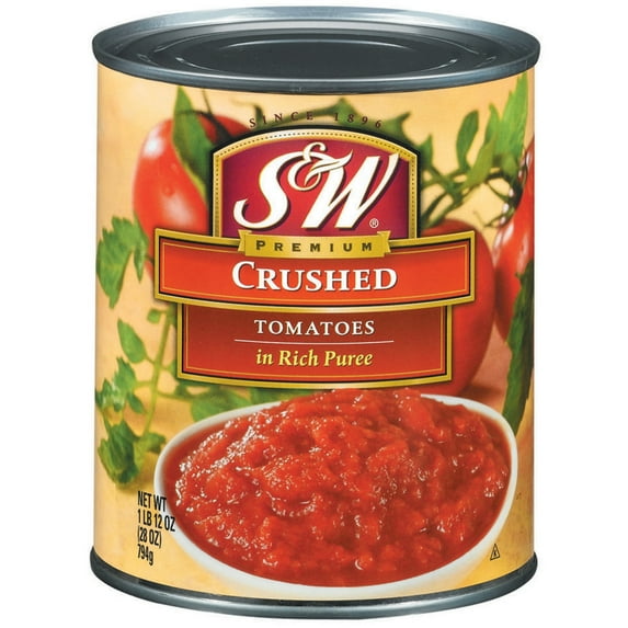 S&W Premium Canned Crushed Tomatoes, 28 oz Can