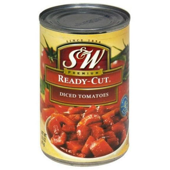 S&W Ready-Cut Diced Tomatoes, 14.5 Oz (Pack of 6)